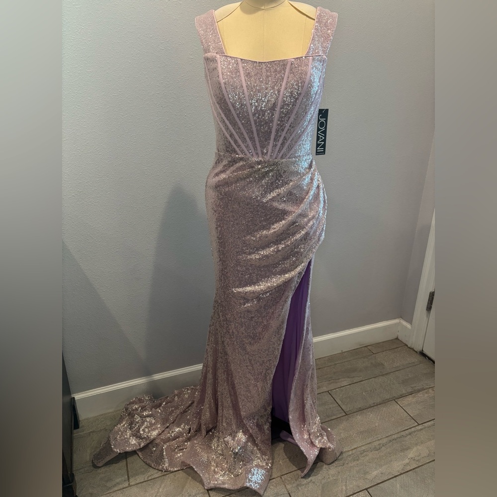 Jovani Sparkling Gown in Ice Pink